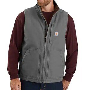 Carhartt Men's Mock-Neck Sherpa-Lined Vest - Loose Fit - Washed Duck 2XL